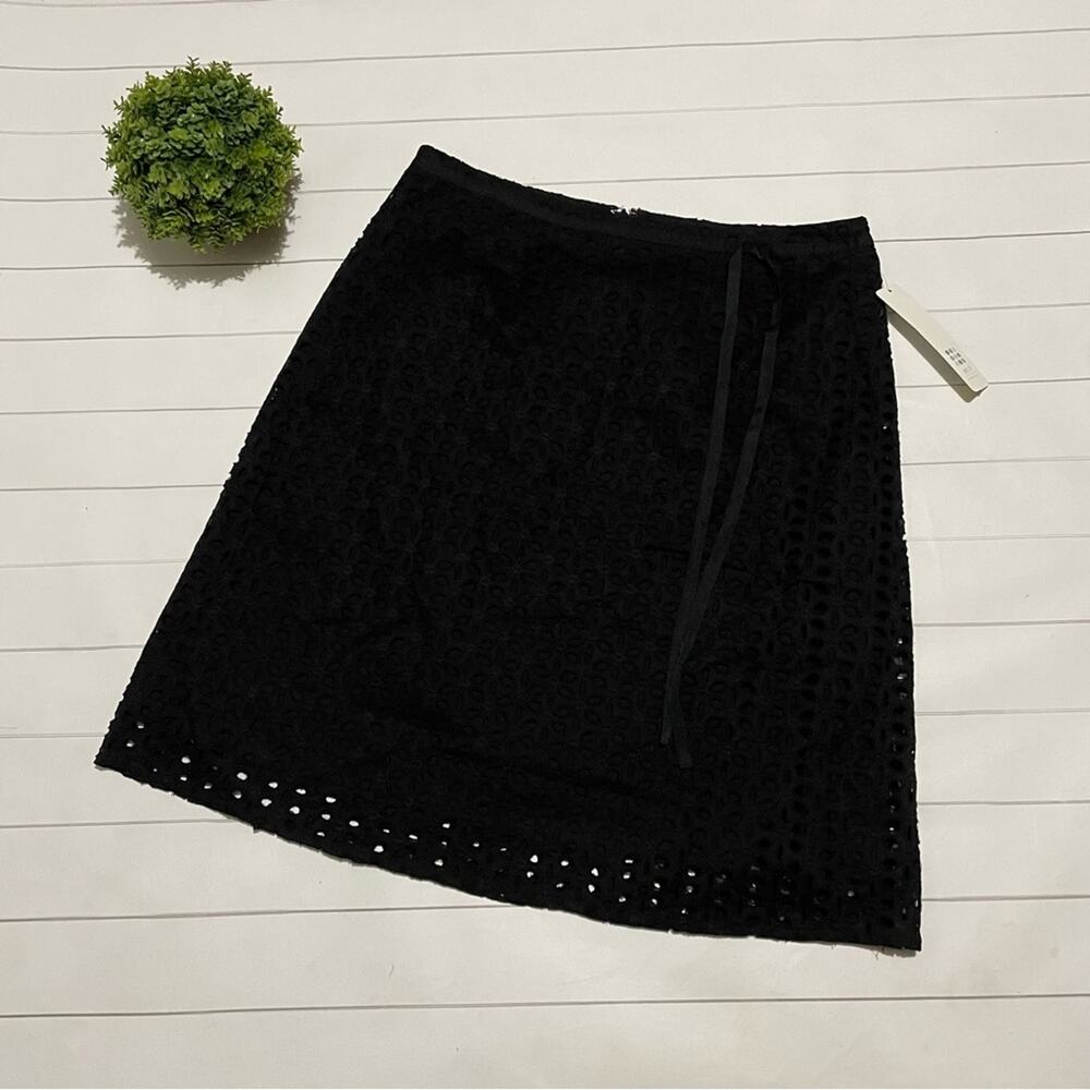 Apt. 9 NWT Black Eyelet Lace Aline Knee Length Skirt Women’s Size 8